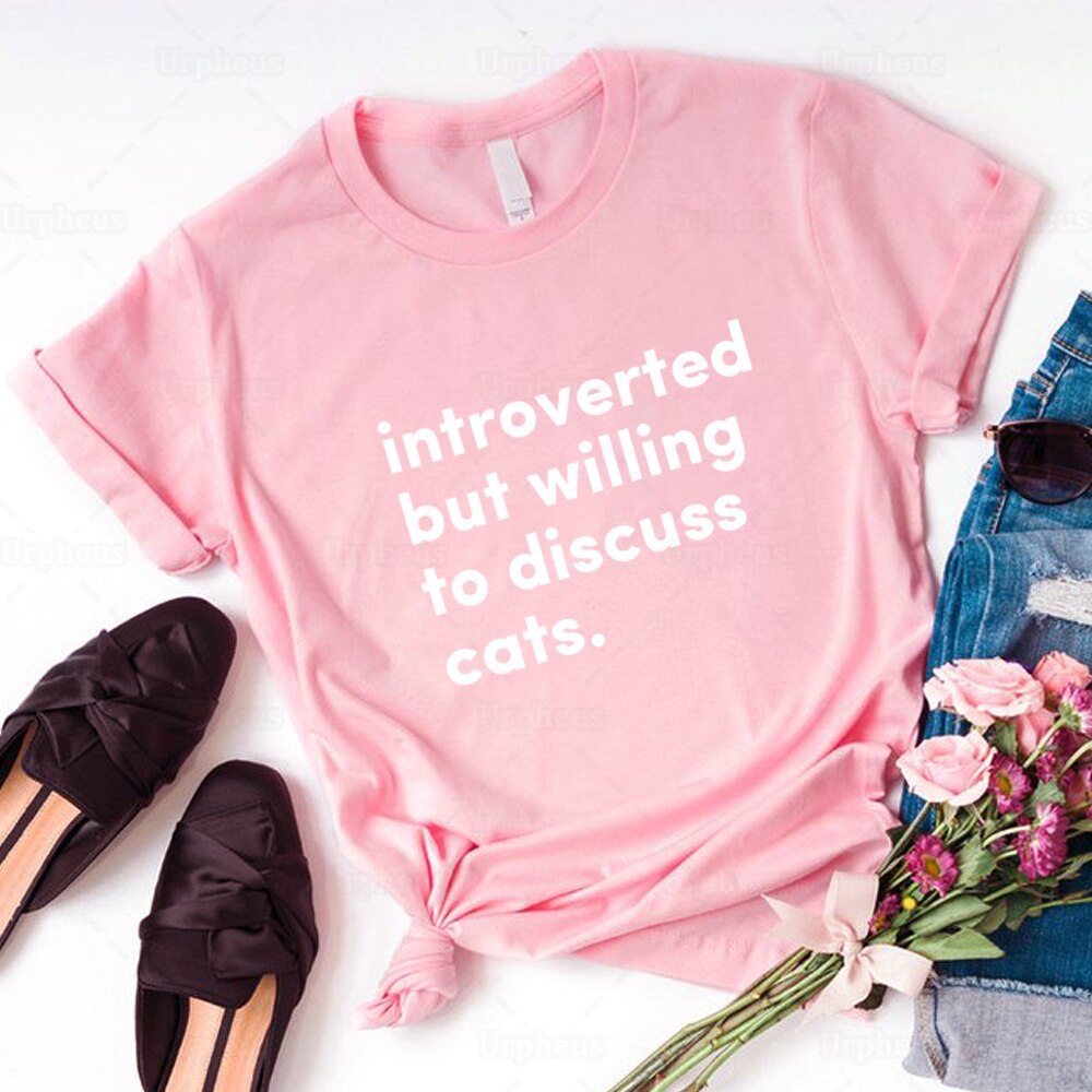 Introverted But Willing To Discuss Cats T-Shirt