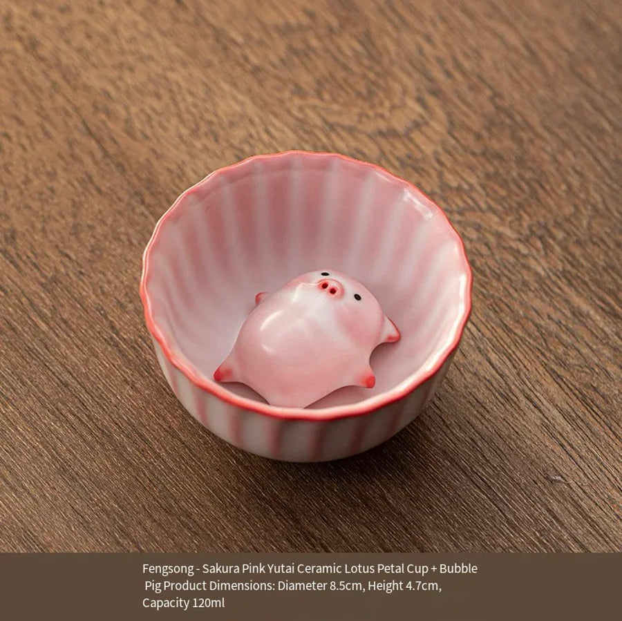 Bubbling Nose Pig Tea Cup Set