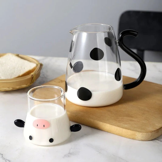 Cute Cow Glass Pitcher