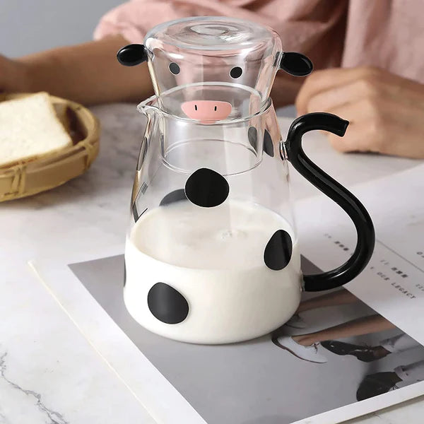 Cute Cow Glass Pitcher